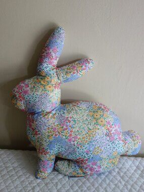 CUPCAKES and CASHMERE Floral Fabric Easter Rabbit Bunny Plush Pillow